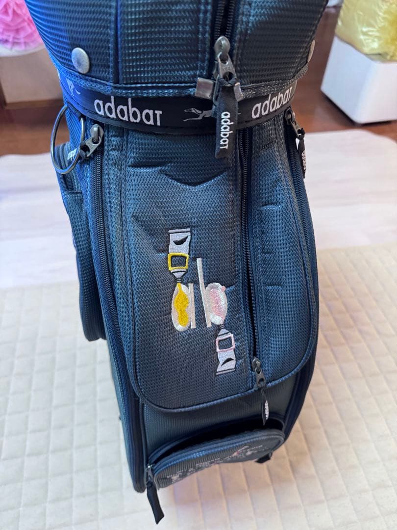 adabat アダバット　ゴルフキャディバッグ ネイビー 犬のイラスト付き