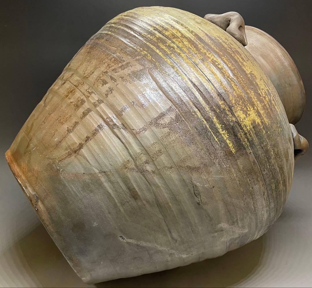 古備前　桃山時代　四耳壺　葉茶壺　大壺　特大　41cm f6441