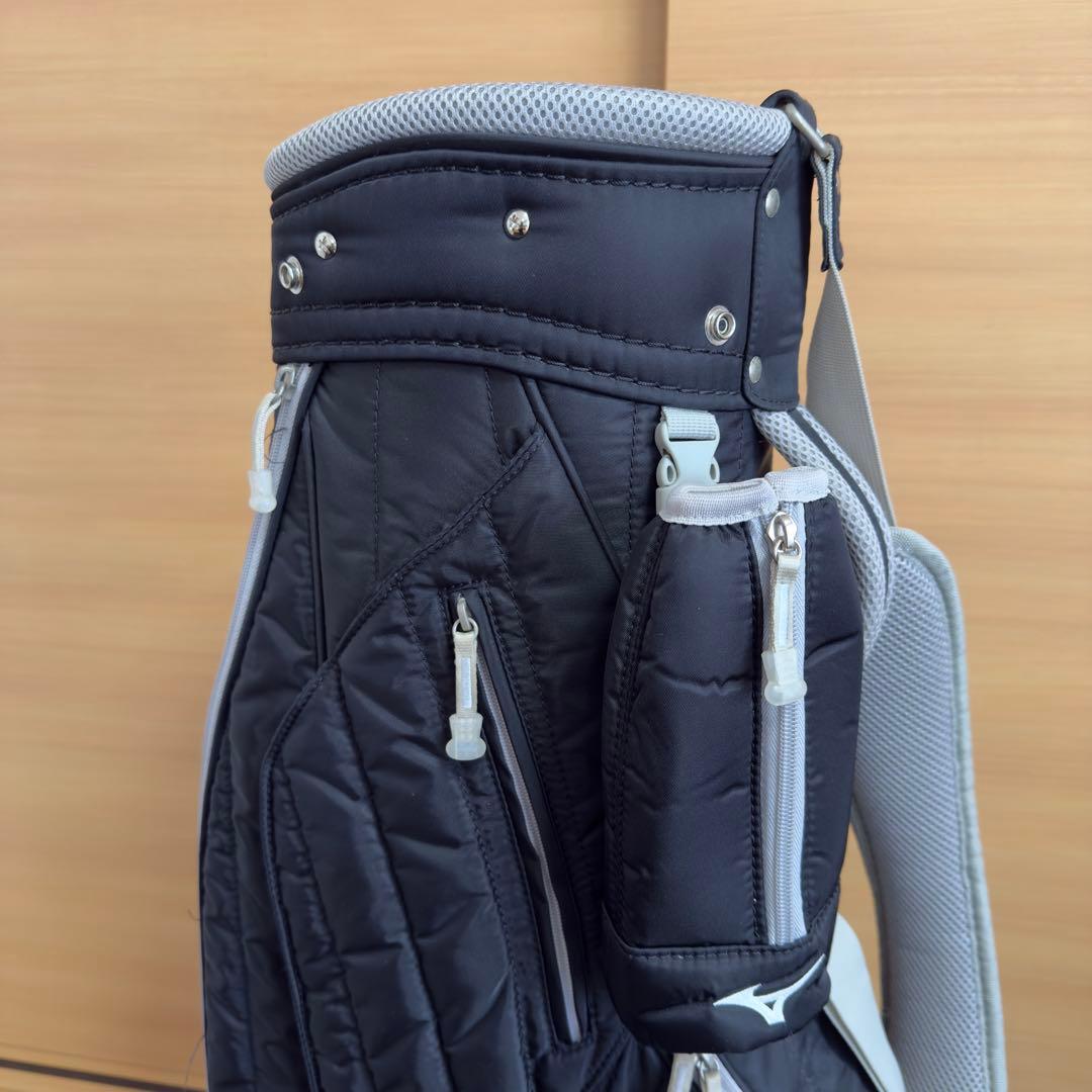 MIZUNO 軽量 キャディバッグ 5分割 ブラック フード付き レディース向け