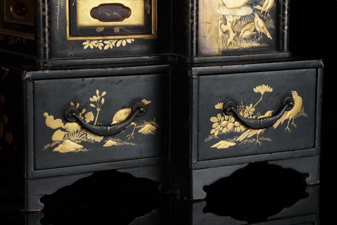 【佐藤製造】家型 御殿型 蒔絵 金蒔絵 漆塗 香箱 御香棚 香道具 茶弁当 骨董