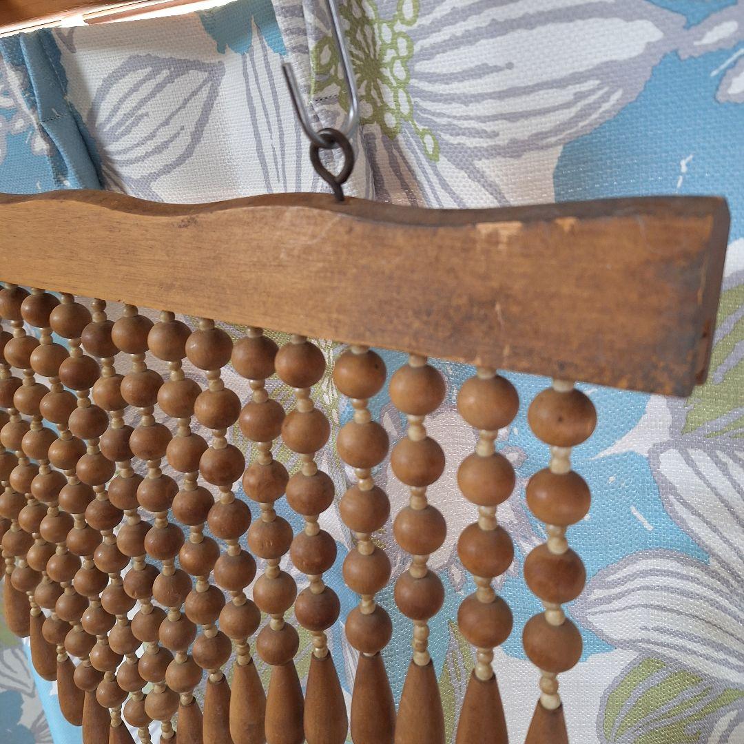 ヴィンテージ　昭和レトロ　玉のれん　のれん　珠のれん　無垢材