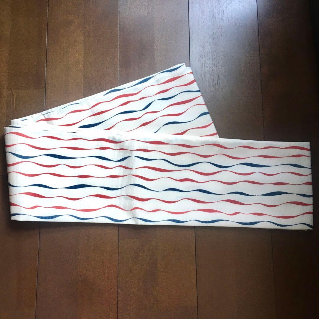 【美品】半幅帯 ポワソンドール 復刻 トリコロール