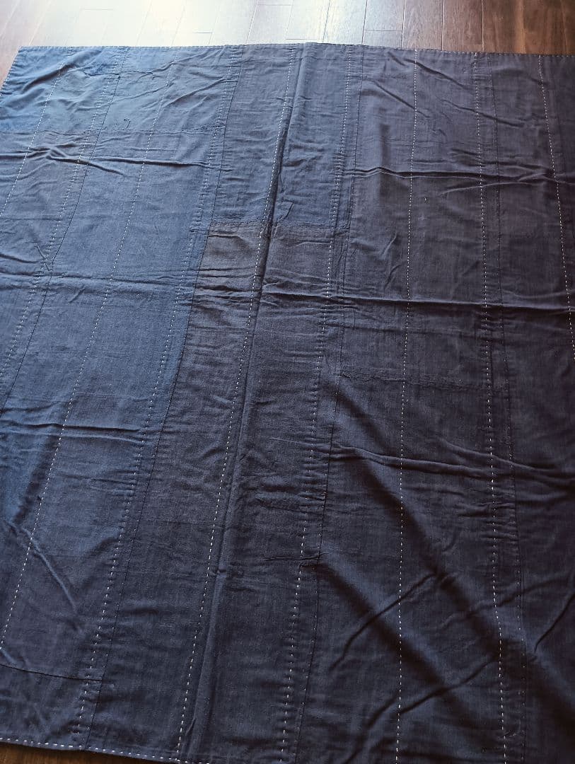 実用可♪白糸粗刺し子の襤褸マルチカバー　boro japan vintage