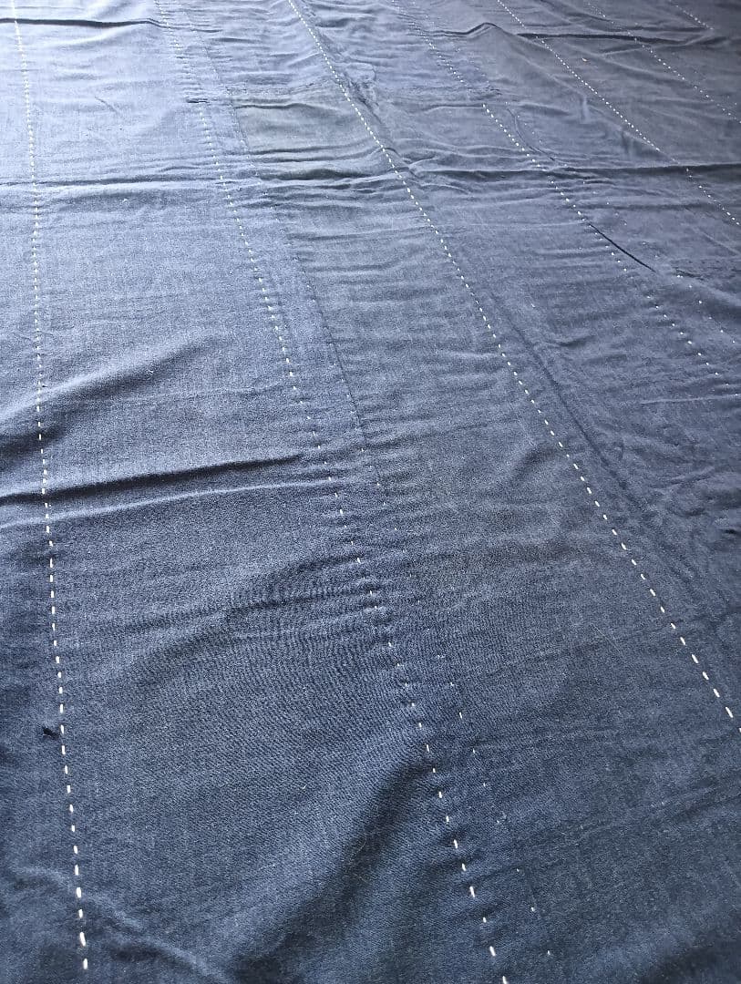 実用可♪白糸粗刺し子の襤褸マルチカバー　boro japan vintage