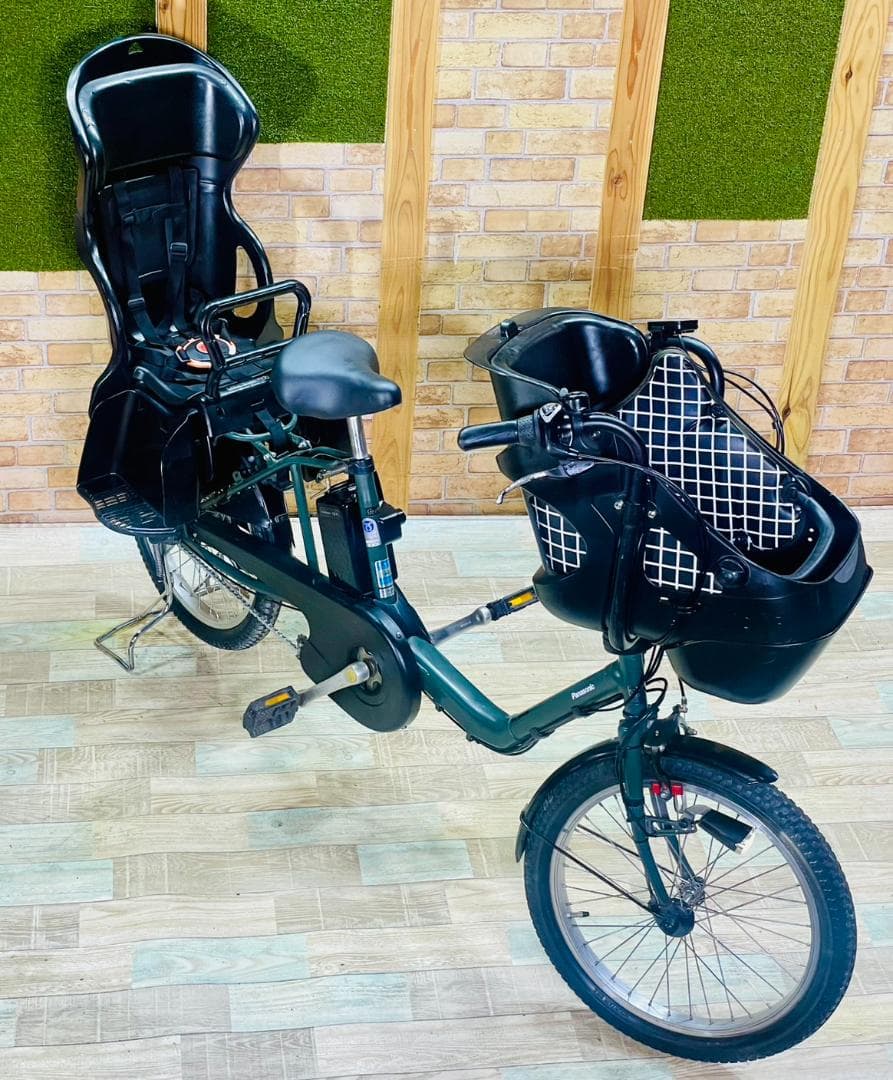 グリーン系 大容量 パナソニック 子供乗せ電動アシスト自転車 H3334