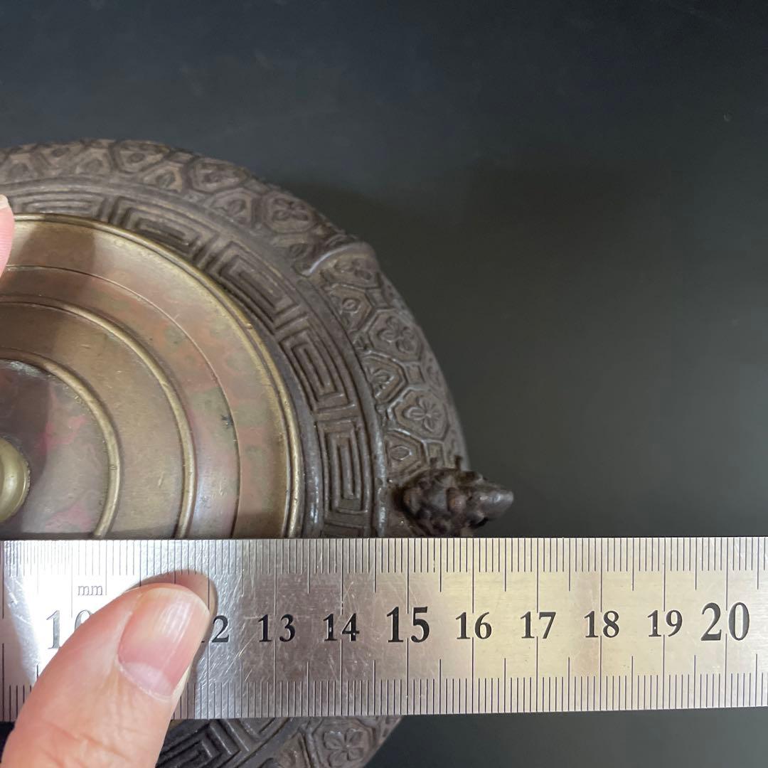 時代物　茶釜　斑紫銅蓋　晴寿堂造？茶道具