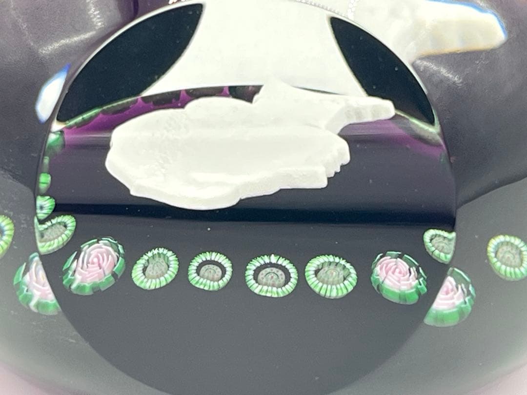 バカラ エリザベス女王 シルバージュビリー ミルフィオリ ペーパーウェイト 美品