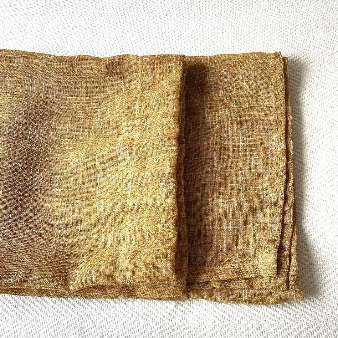 マスタードブラウン 琥珀色 メッシュ カーテン×2 ループタイプ