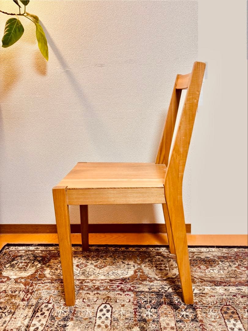 ☘️送料込⭐️美品⭐️２脚セット⭐️廃盤希少⭐️タモ材チェア 天然木⭐️無印良品⭐️