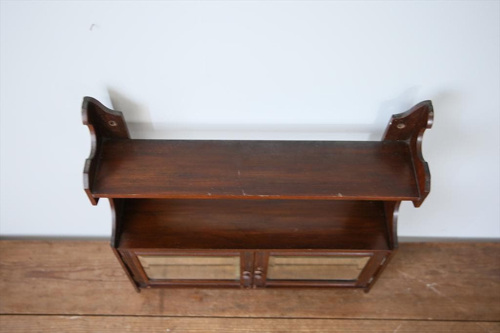 イギリスアンティーク木製ウォールシェルフ/壁掛けラック/飾り棚(91-189)