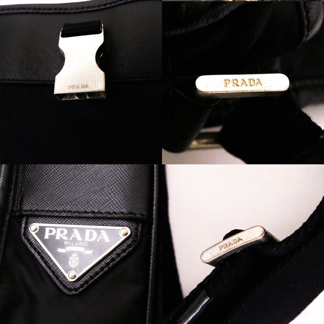 超美品 PRADA プラダ メッセンジャー バッグ ショルダーバッグ 黒 レザー