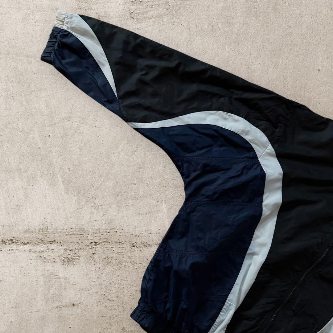 90sナイキNIKEナイロンジャケットスウォッシュロゴ刺繍短丈好配色テック古着L