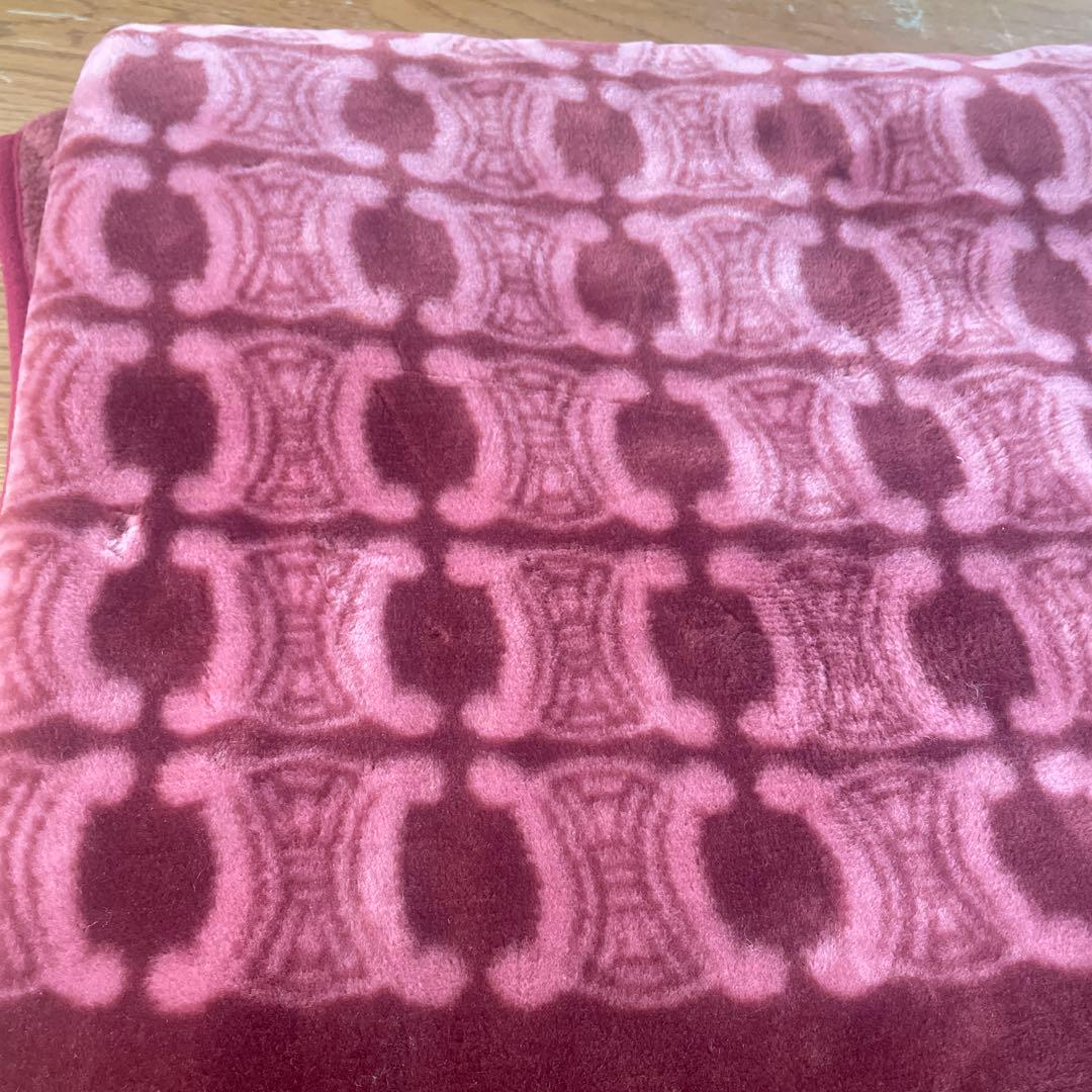 CELINE セリーヌ　マカダム柄　アクリルハーフケット 140×100cm