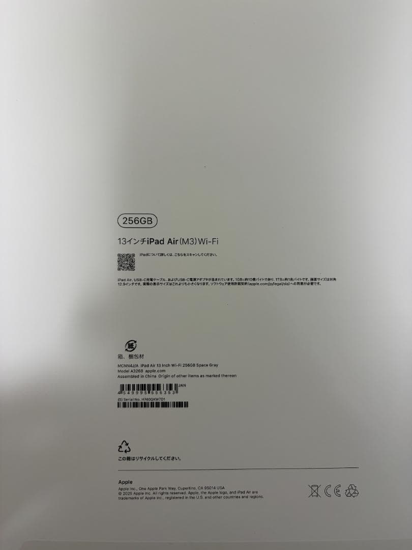 Apple 13 インチ iPad Air (M3) 256GB