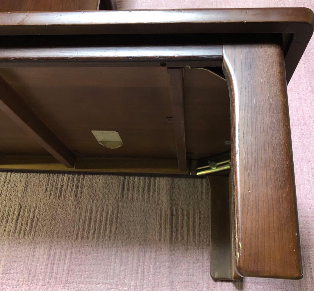 座卓　天然木(にれ)　縦約105cm×横約65cm×高さ約33.5cm