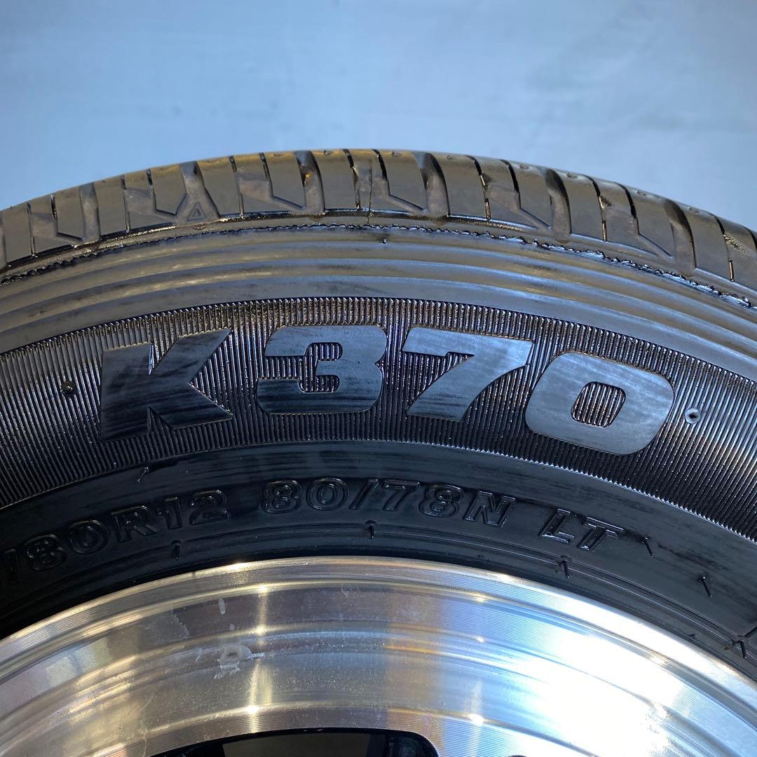 中古バリ溝ブリヂストンタイヤホイールセット145/80R12LT 軽トラ、軽バン