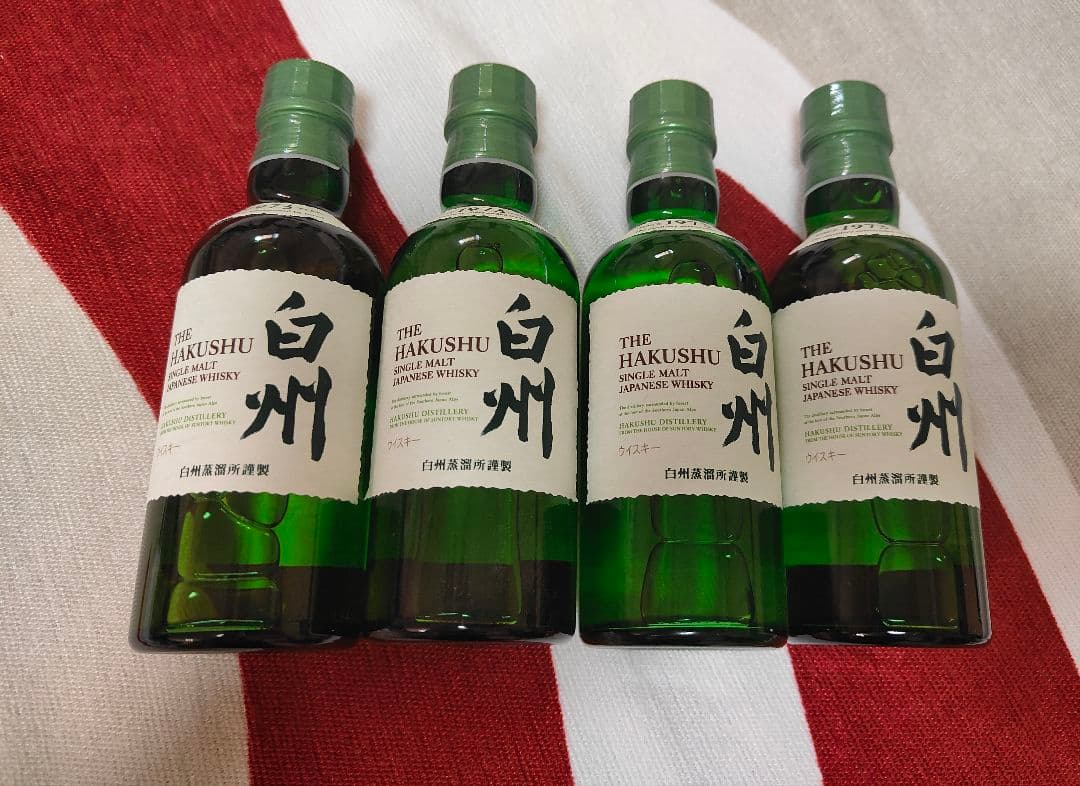 サントリーシングルモルトウイスキー 白州 180ml瓶　4本