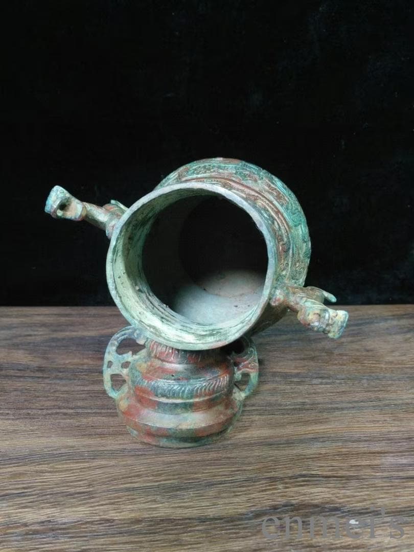 中国古美術 商周 青銅器 双龍壺 禮器 酒器 龍紋 帝王器物 古美術 骨董品