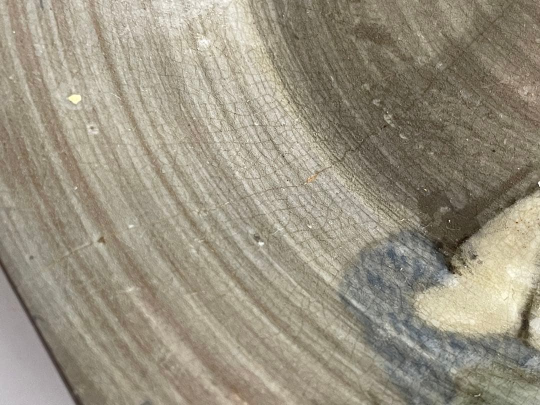 骨董　アンティーク　現川焼　現川　刷毛目　栗文様　隅入角皿　角皿　皿