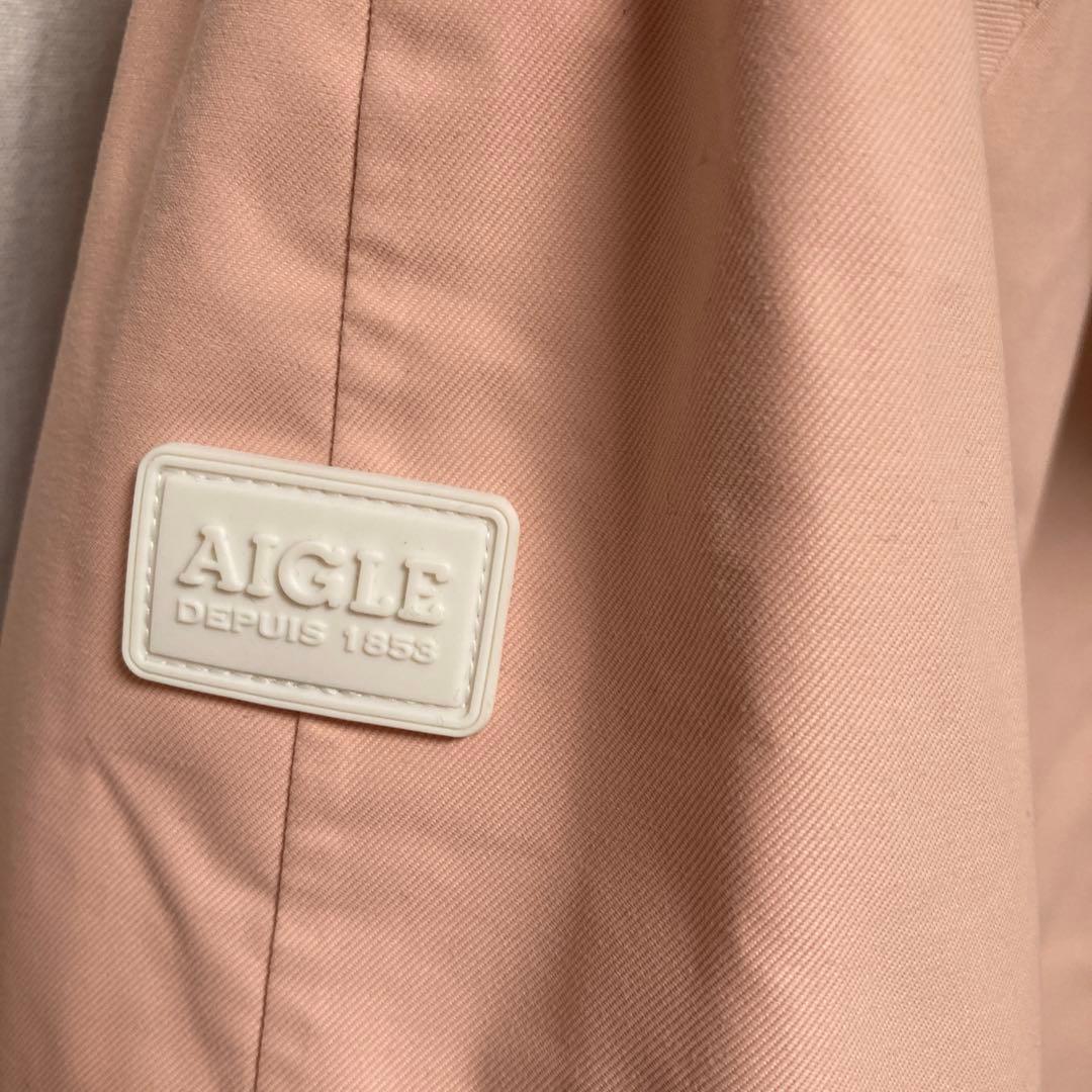 AIGLE エーグル　防水　レインコート　ミスマノンコート　アウター　ピンク　L
