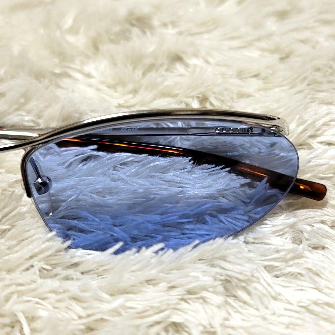 美品 GUCCI サングラス 135 GG2674/S サイドロゴ ブルー