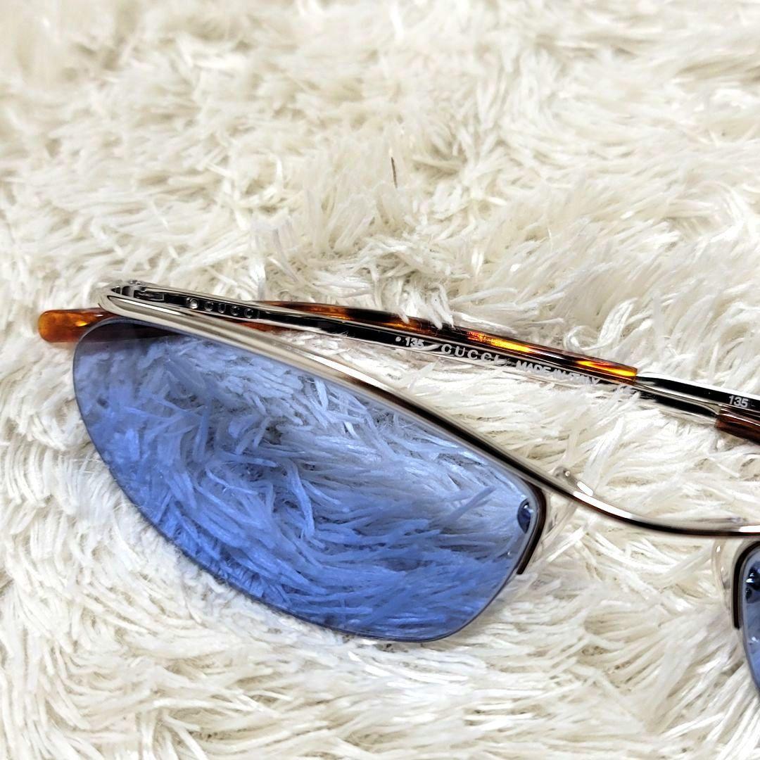 美品 GUCCI サングラス 135 GG2674/S サイドロゴ ブルー