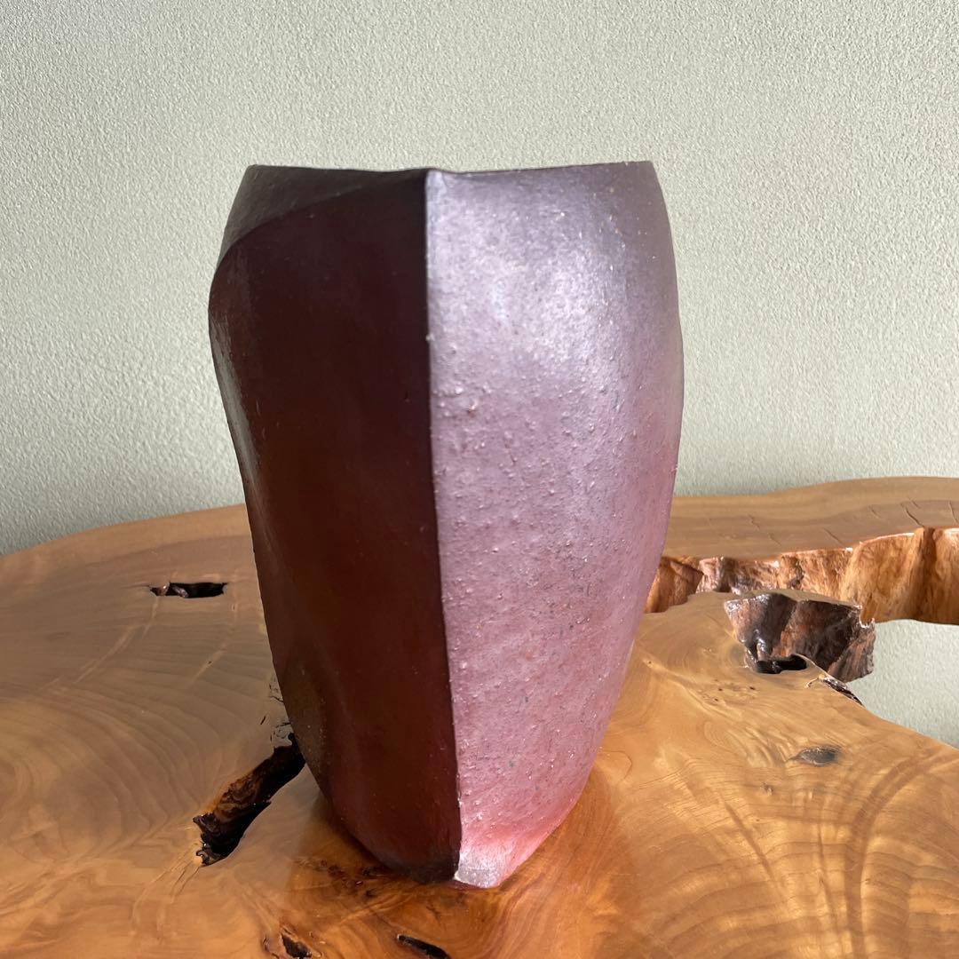 岡山県 備前焼 山下譲治 花入 陶芸 共箱