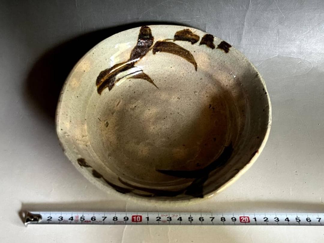 鉢■絵唐津 花唐草紋 菓子器 三つ足平鉢 深皿 古美術 時代物 骨董品■