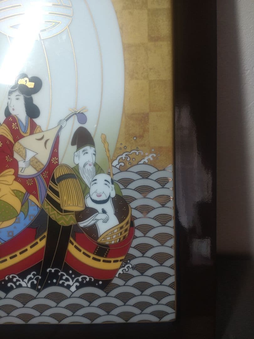 ノリタケ　七福神陶額