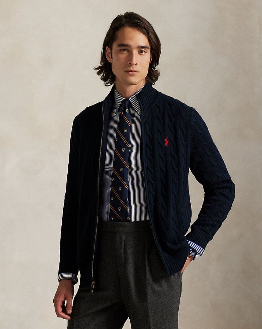 Ralph Lauren フルジップケーブルセーター