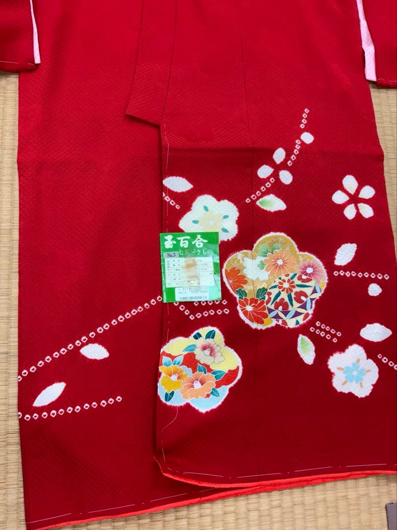 七五三　レディース　着物　赤　新品　未使用　長襦袢　7歳　女の子