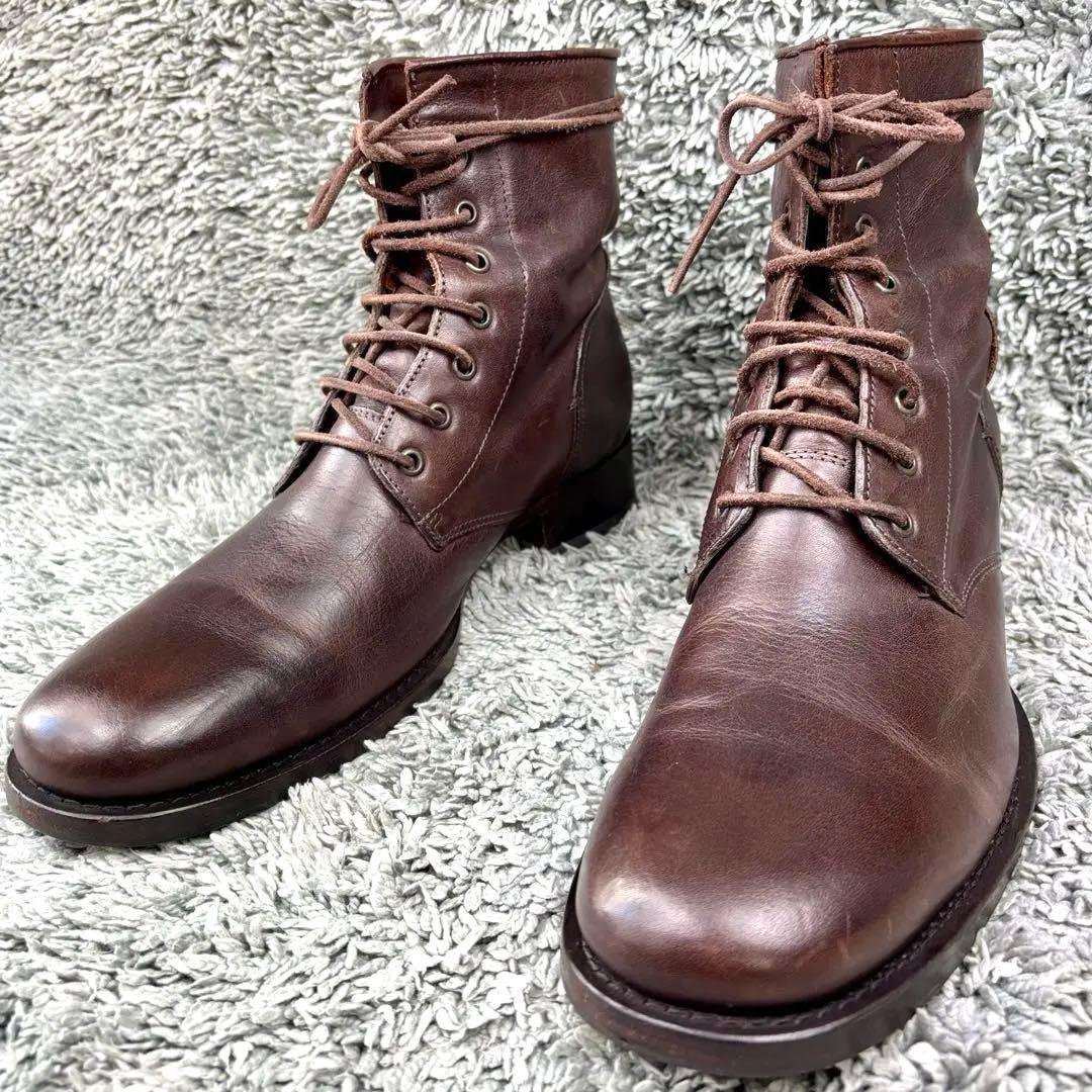 【美品】ブッテロ ワークブーツ レースアップ B1101 ブラウン 27.5