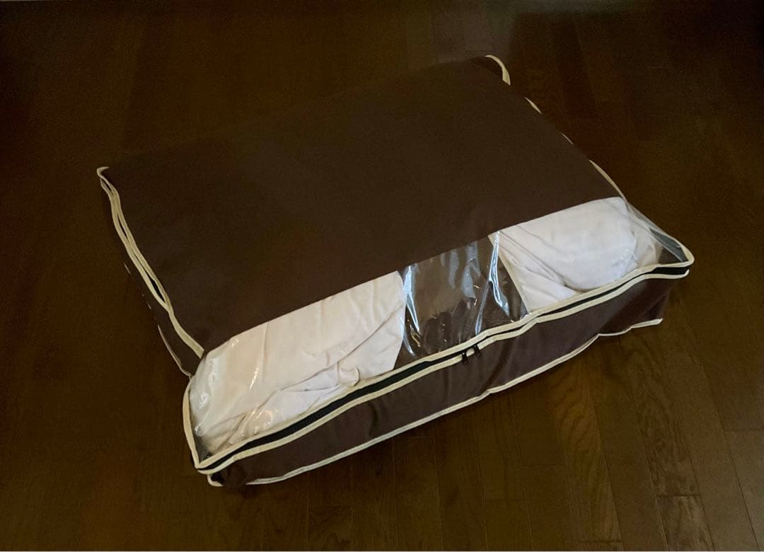 日本製　羽毛ふとん　掛け布団　ダブルサイズ　カバーと収納ケース付き