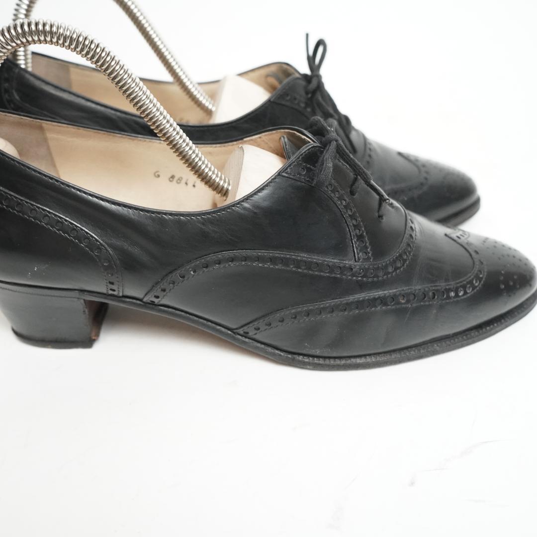 タニノクリスチー ローファー パンプス ヒール メダリオン 6 1/2 23.5