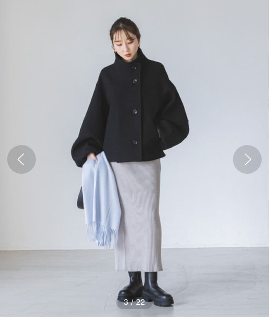 ノーブル✴︎メルトンパフスリーブショートコート✴︎イエナ