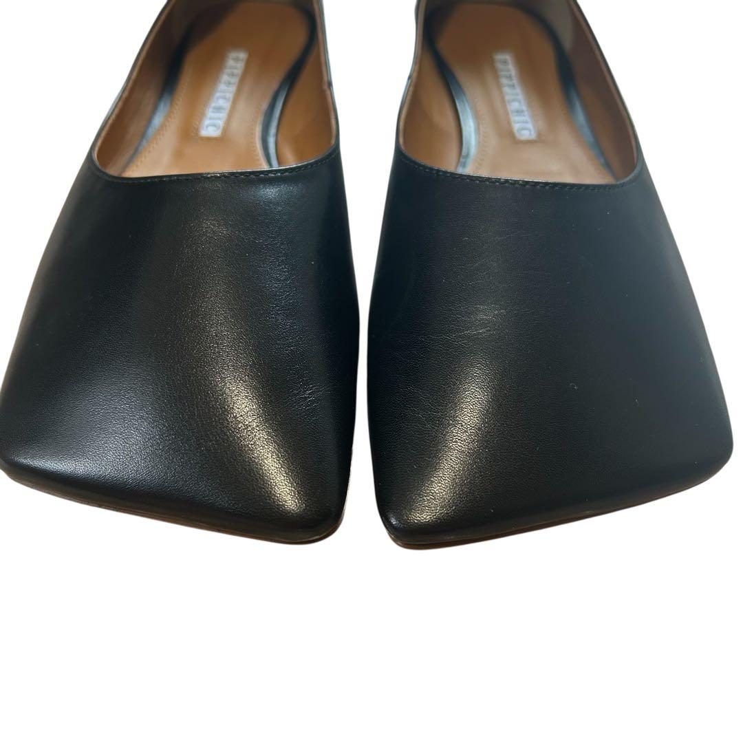 【超美品】ピッピシック LINDA 定番黒 スクエアトゥ フラット24.5