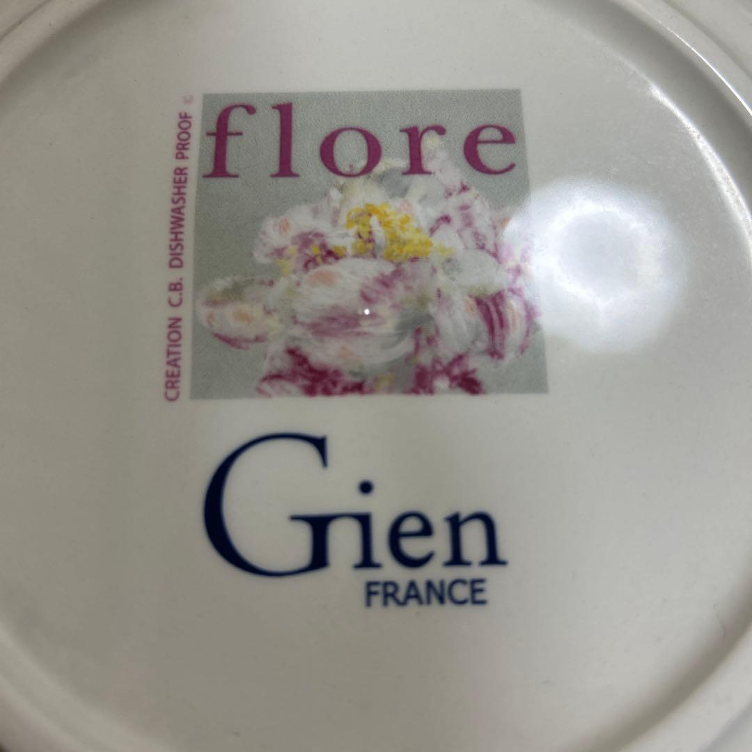 レア　ジアン　Gien flore 花柄プレート　22㎝　２枚　フランス製