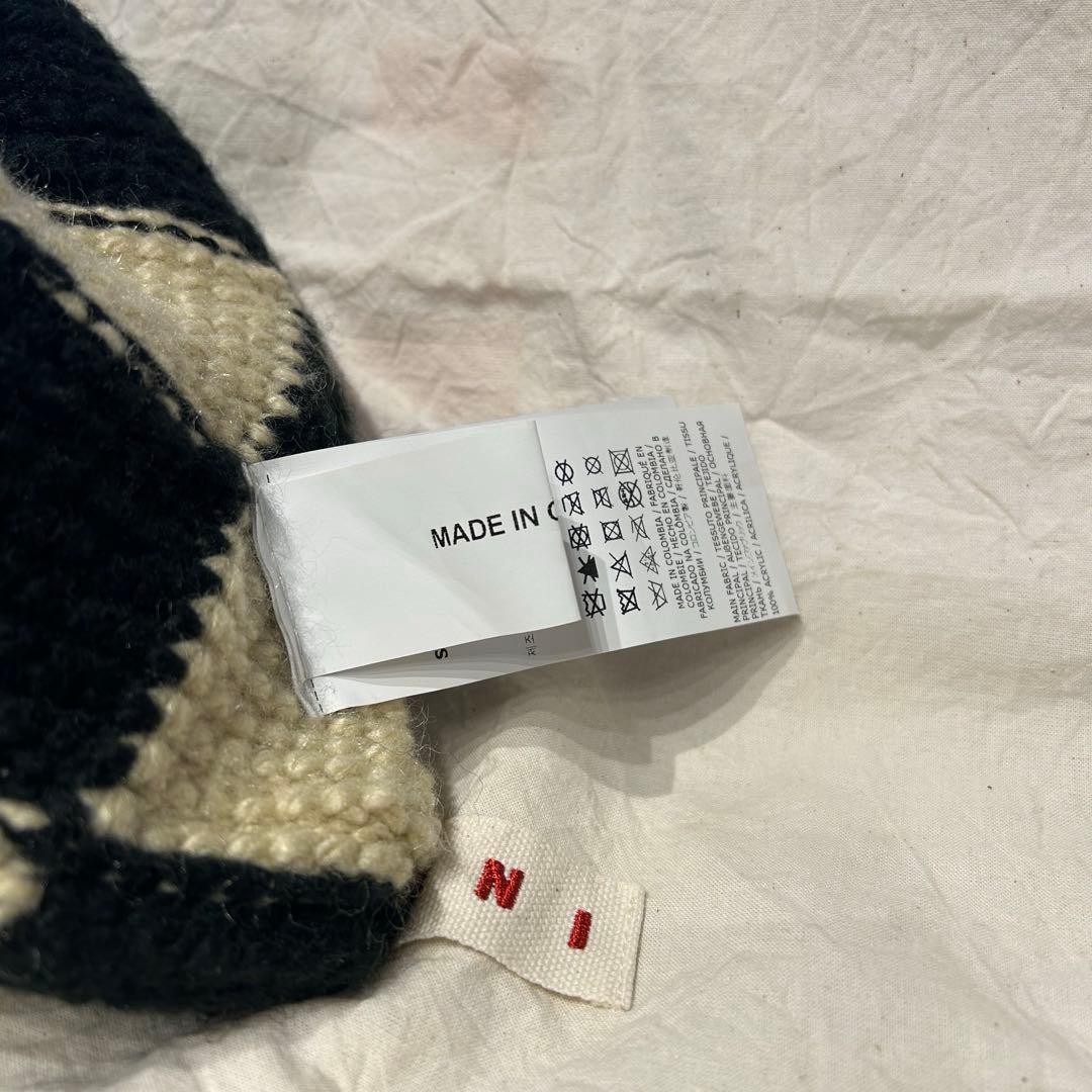 MARNI マルニ チェック柄ハンドバッグ 保存袋付 ブラック&ホワイト