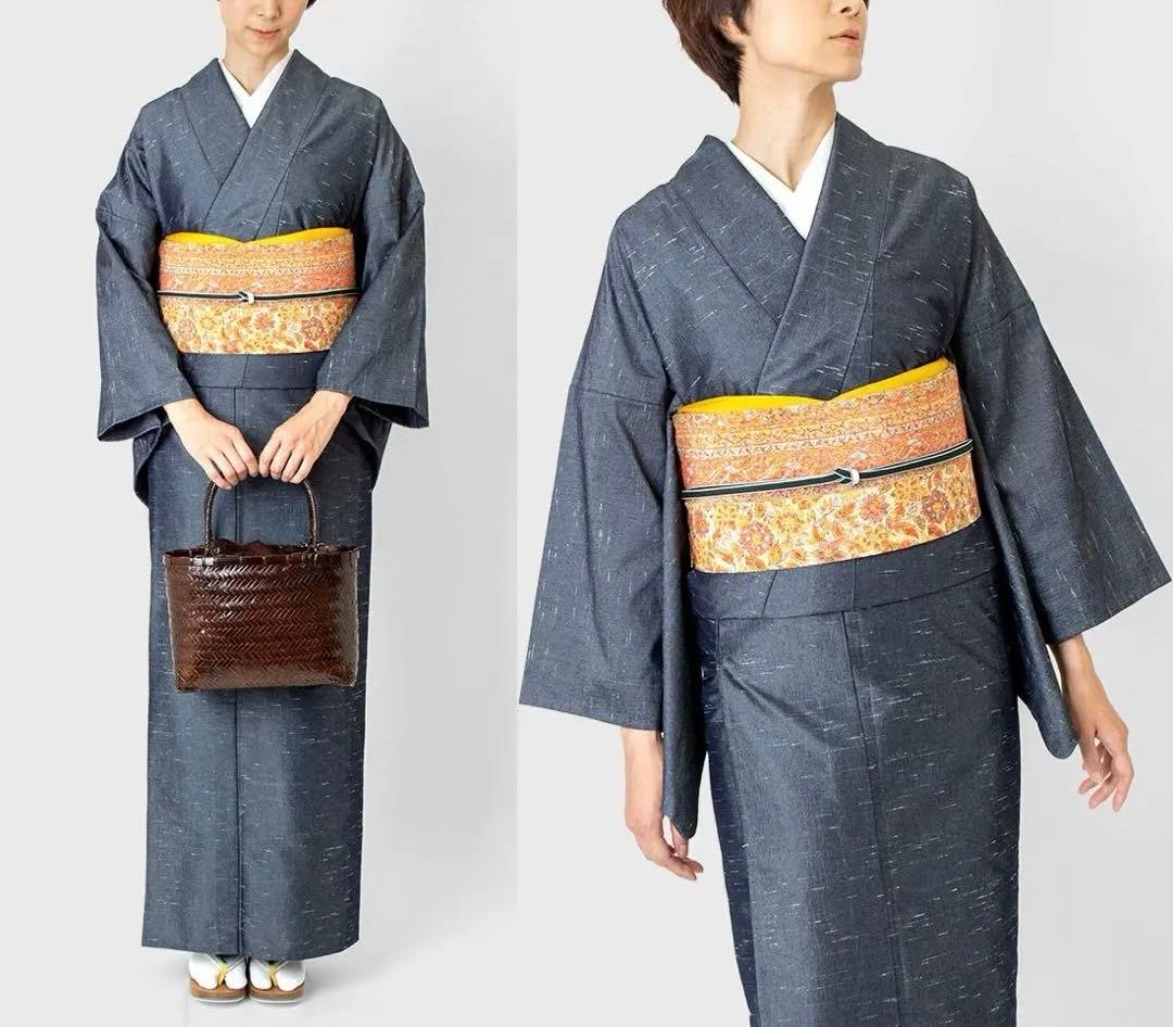 くるり デニム着物 DressSlub ブルー｜洗え る着物 単衣