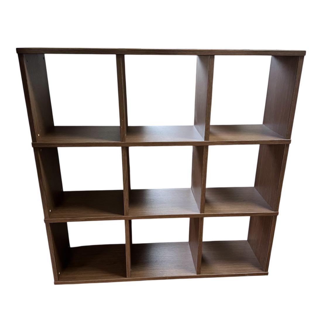 ウォールナット　シェルフ　木製オープンラック　3列×3段