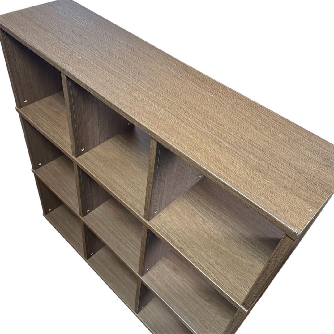 ウォールナット　シェルフ　木製オープンラック　3列×3段