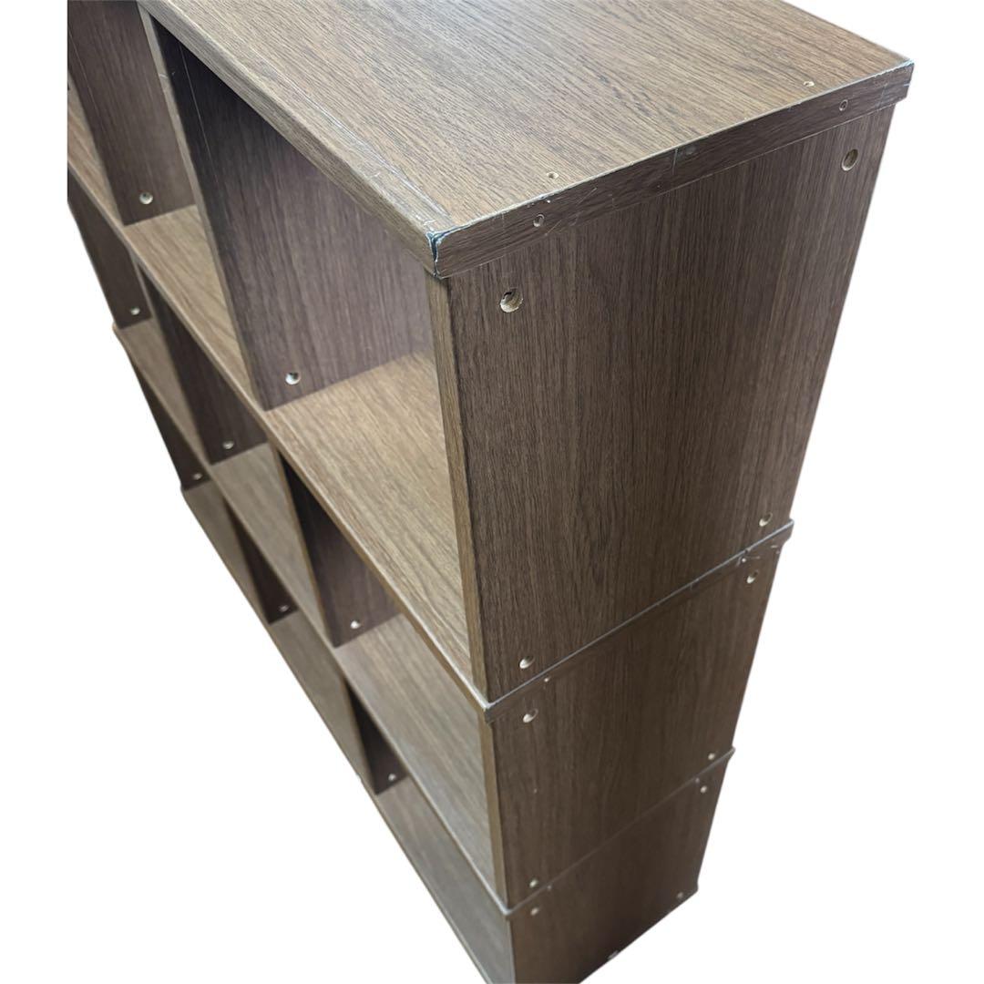 ウォールナット　シェルフ　木製オープンラック　3列×3段