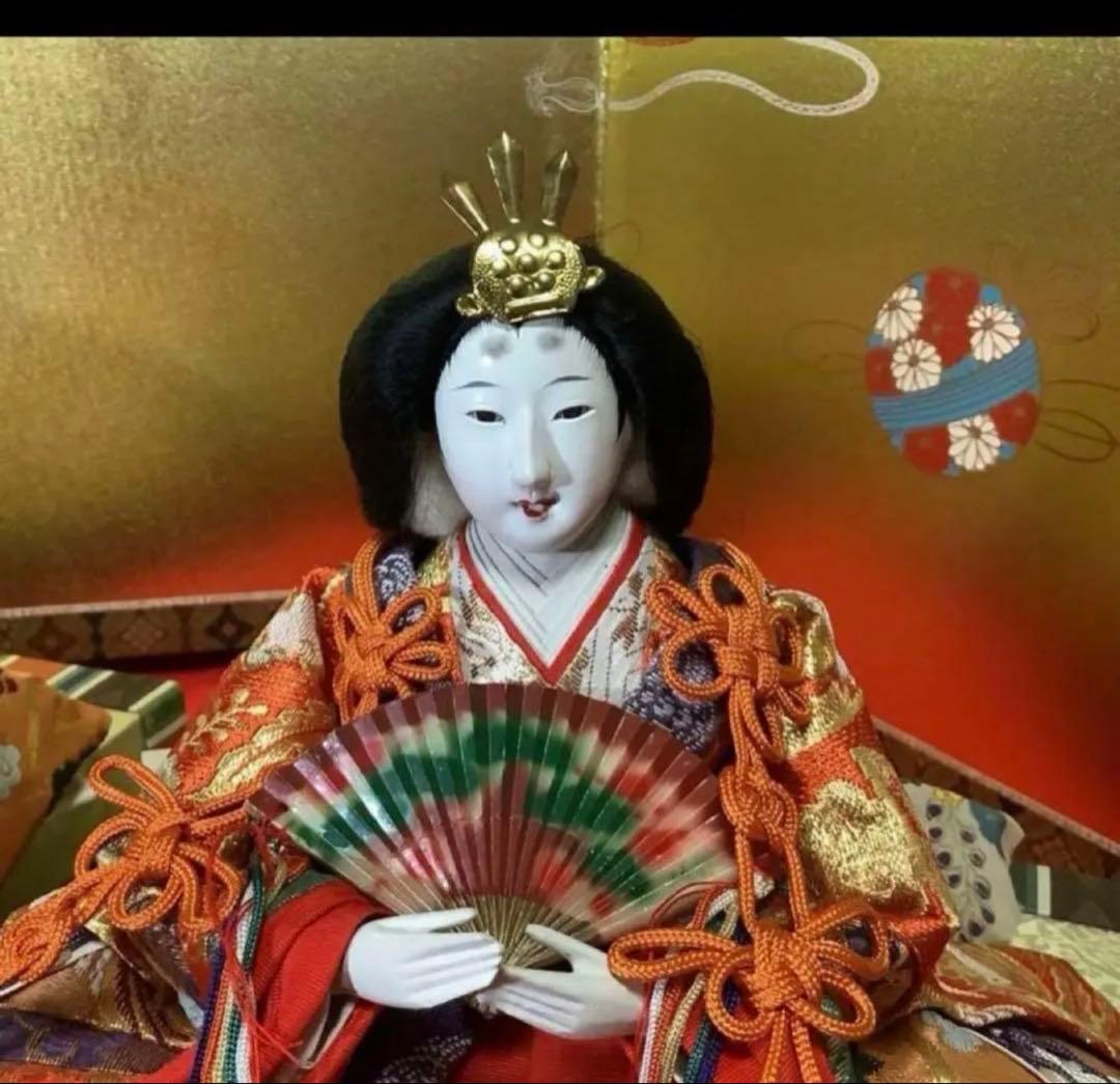 【古い親王飾り】【木製‼️台座付き】古雛飾りコレクションーけ