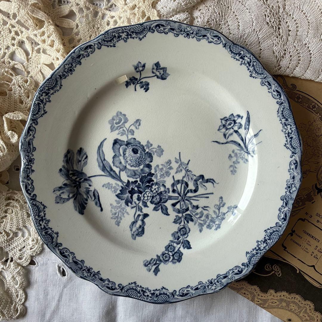 Sarreguemines フランス　アンティーク　プレート fontanges