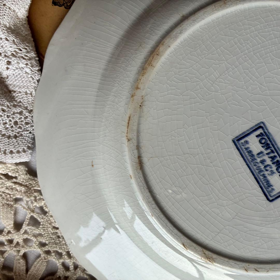 Sarreguemines フランス　アンティーク　プレート fontanges