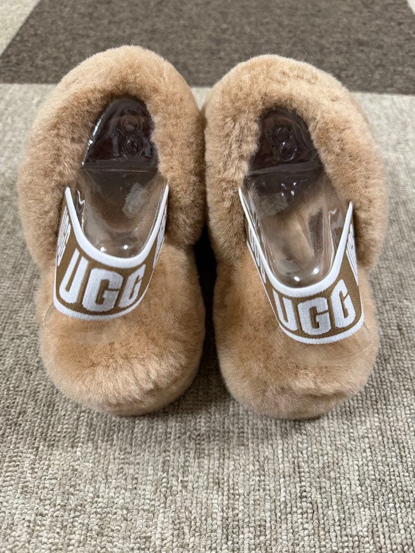 UGG ファー サンダル ベージュ 箱付き アグ ボア ムートン シープスキン