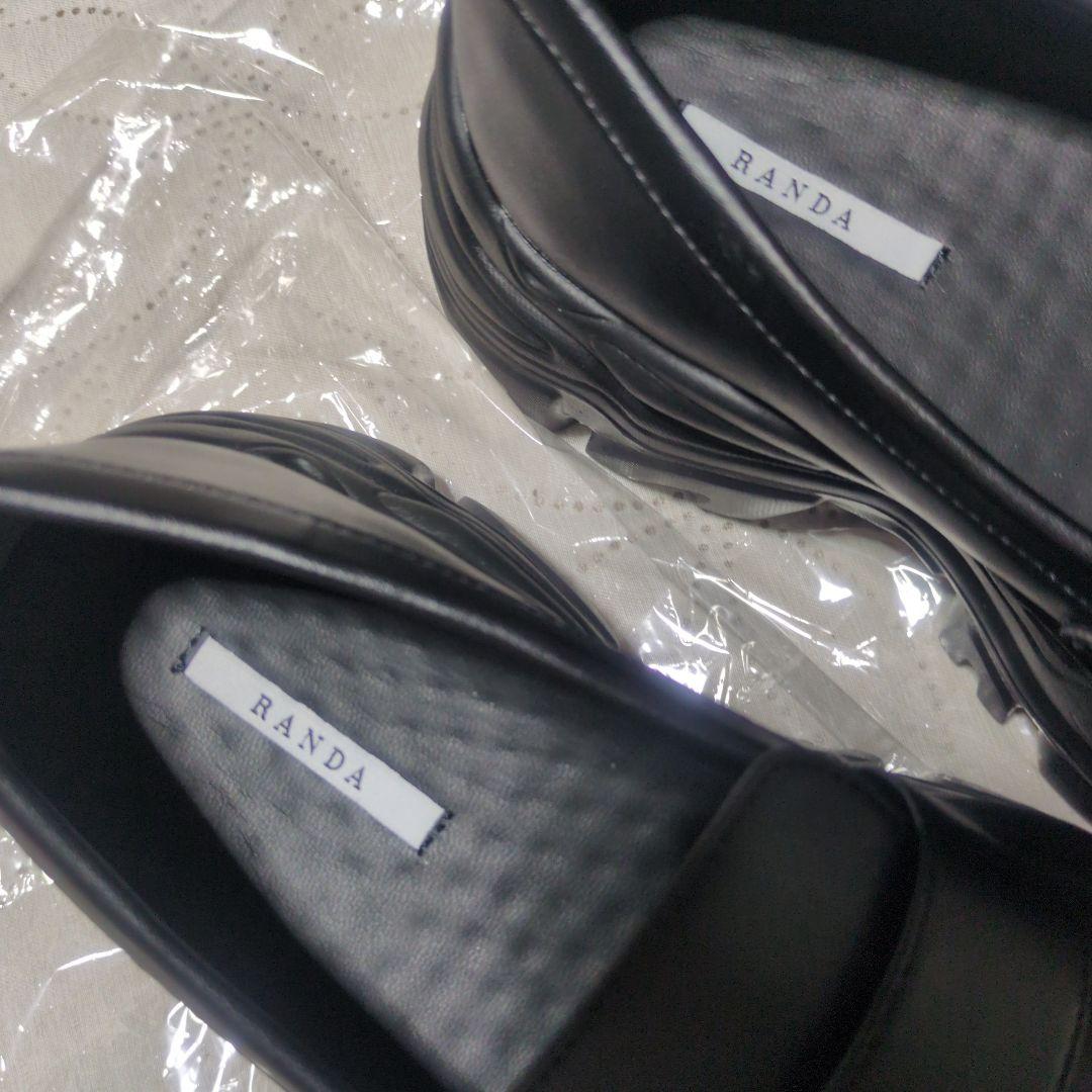 RANDA　ボリュームソールスニーカーライクローファー　ブラック　小さいサイズ