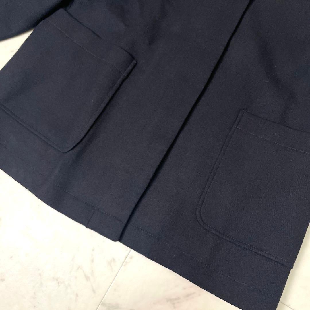 【美品】ピーエスポールスミス ウールコート フーディ ストライプ L 黒 赤