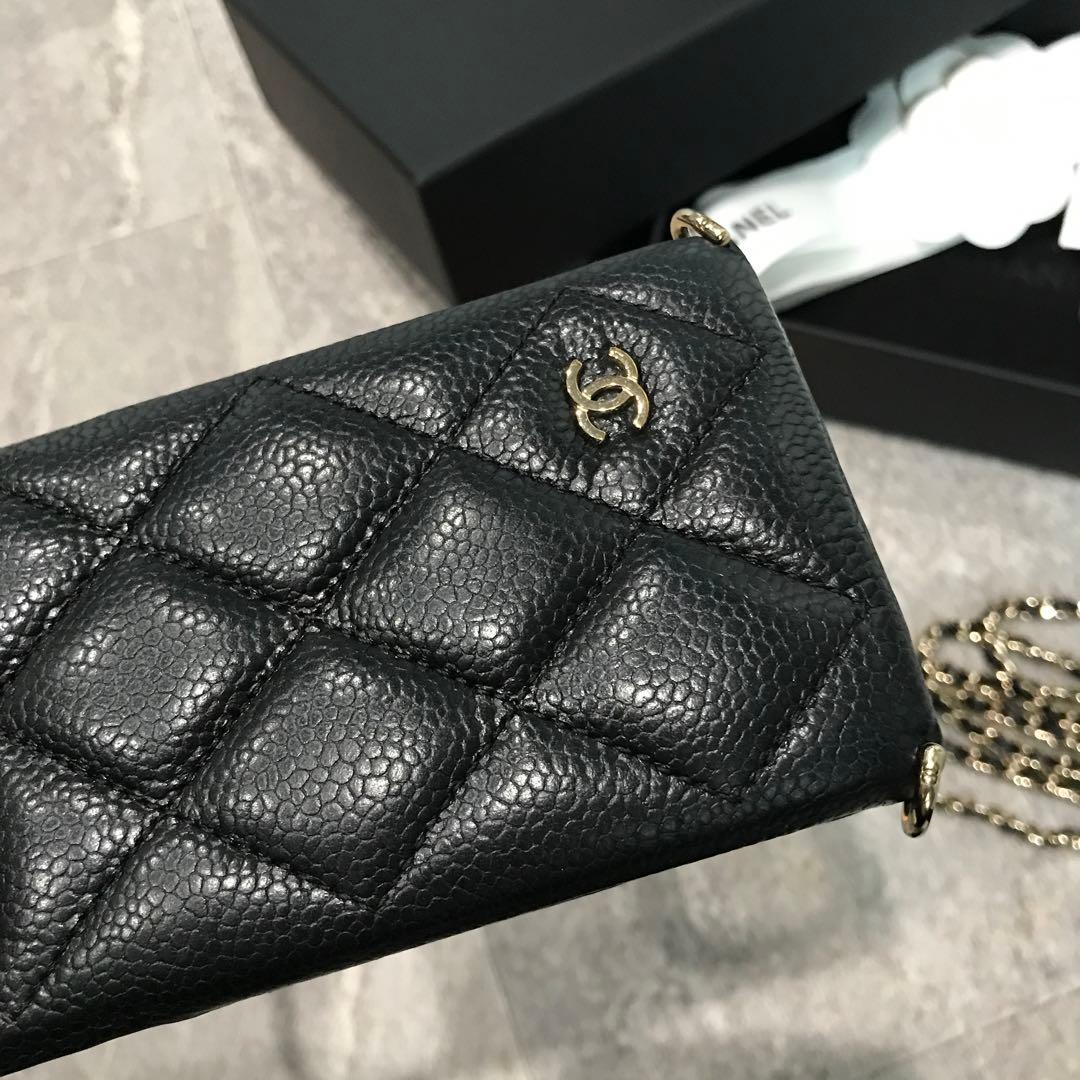 シャネル iPhone 12 ケース ブラック 確実正規品