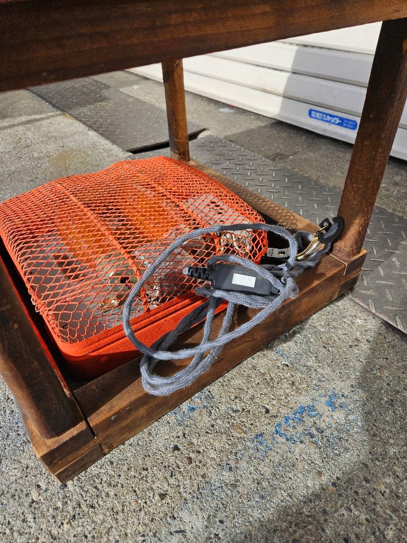 ジャパンアンティーク 古い櫓炬燵 レトロ 無垢材 天板 ヒーターユニット付き